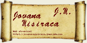 Jovana Misirača vizit kartica